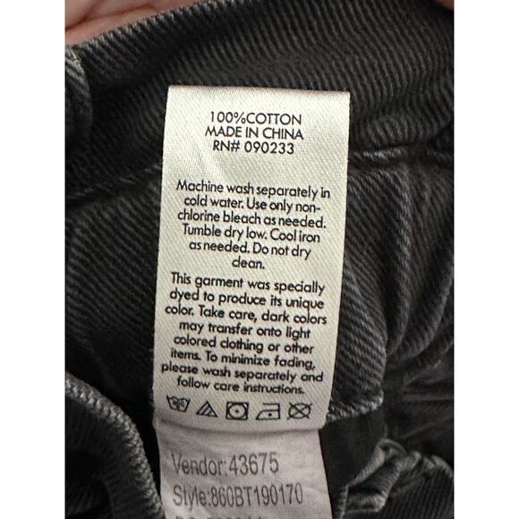 PacSun Black High-Rise Paperbag 100% Cotton Mom Jeans Women's Size 30 - Picture 7 of 9